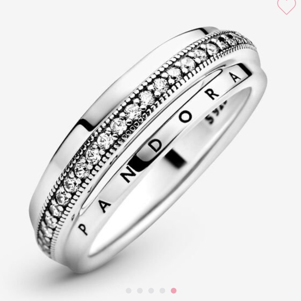 NWT Pandora Triple Band Pave Ring